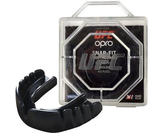 Капа для бокса OPRO Junior Snap-Fit UFC Hologram Black (art.002263001), Цвет: Чёрный