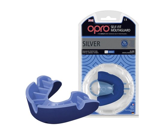 Капа для боксу OPRO Silver Blue/Light Blue (art.002189002), Колір: Синій