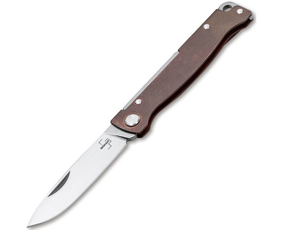 Карманный нож Boker Plus Atlas Copper 01BO852, Цвет : Бронзовый, Марка стали: Sandvik 12C27, Материал рукояти: Медь