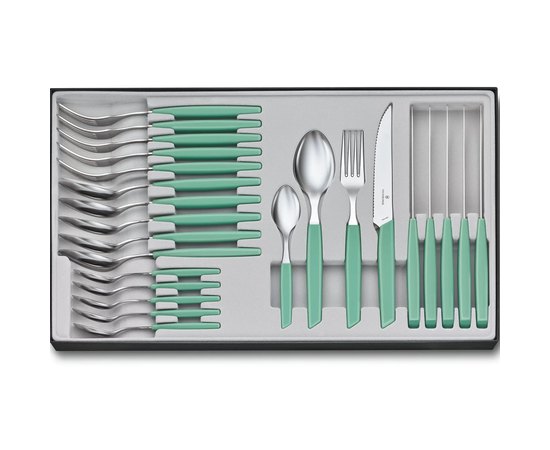 Набір кухонний Victorinox Swiss Modern Table Set 24шт м'ятний 6.9096.12W41.24, Колір: М'ятний