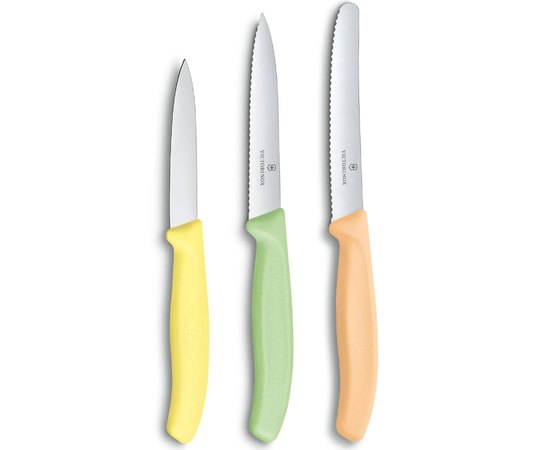 Набор кухонный Victorinox SwissClassic Paring Set 3шт 6.7116.34L2, Колір: Помаранчевий/Зелений/Жовтий