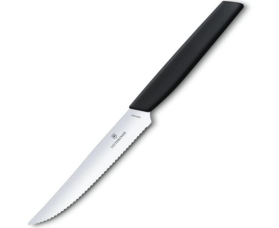 Нож кухонный Victorinox Swiss Modern Steak&Pizza черный 6.9003.12W, Цвет : Чёрный, Марка стали: Нержавеющая сталь, Материал рукояти: Полипропилен