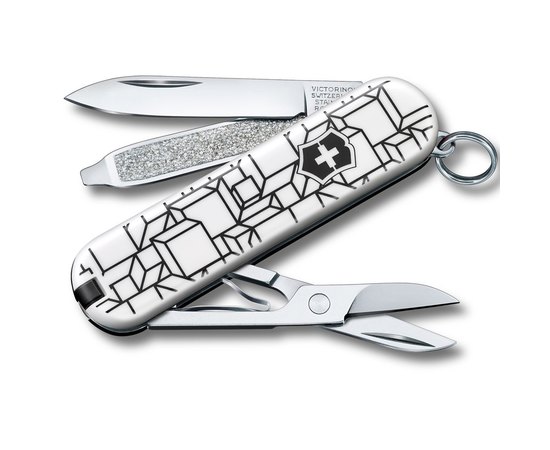 Ніж Victorinox Classic Le Cubic Illusion 0.6223.L2105, Колір: Le Cubic Illusion, Марка сталі: Нержавіюча сталь, Матеріал рукояті: Пластик