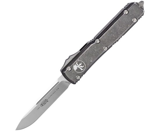 Нож Microtech Ultratech Drop Point Stonewash, distressed black 121-10DBK, Цвет : Distressed Black