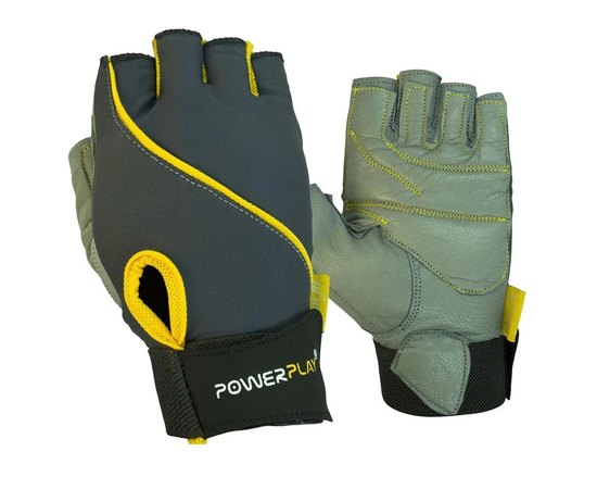 Перчатки для фитнеса PowerPlay 1725 B женские серо-желтые XS (PP_1725B_XS_Grey/Yellow)