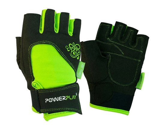 Перчатки для фитнеса PowerPlay 1728 женские черно-зеленые XS (PP_1728_XS_Black/Green)